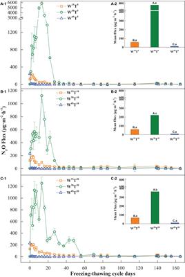 Soil Moisture but Not Warming Dominates Nitrous Oxide Emissions During Freeze–Thaw Cycles in a Qinghai–Tibetan Plateau Alpine Meadow With Discontinuous Permafrost